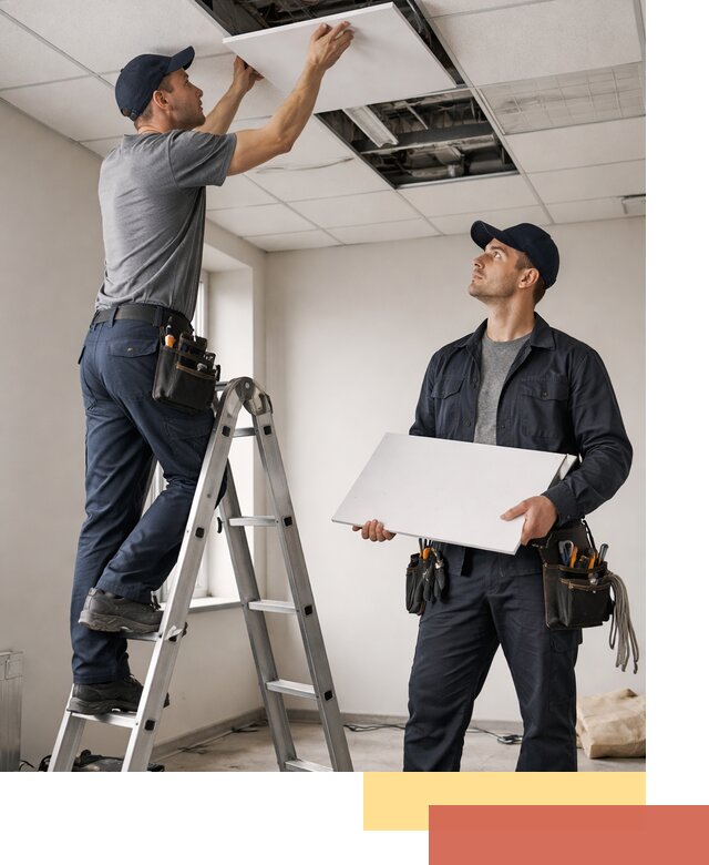 Обслуживание подвесного потолка в Раменском — ремонт и чистка