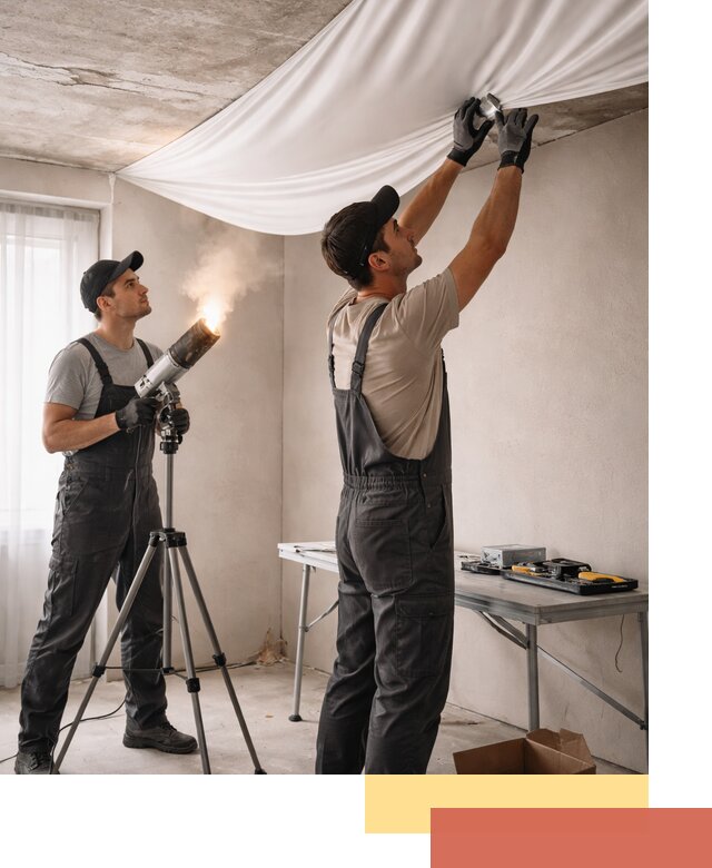 Установка натяжного потолка под ключ в Раменском