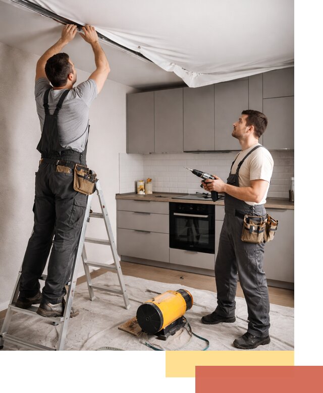 Монтаж натяжного потолка на кухне в Раменском