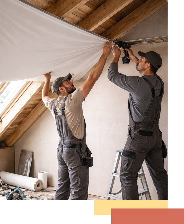 Монтаж натяжного потолка в мансарде в Раменском