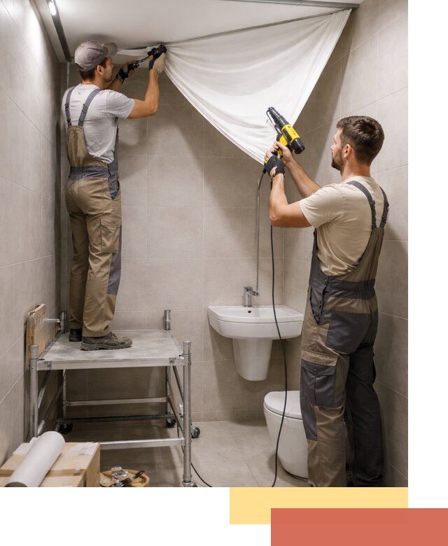 Монтаж натяжного потолка в санузле в Раменском