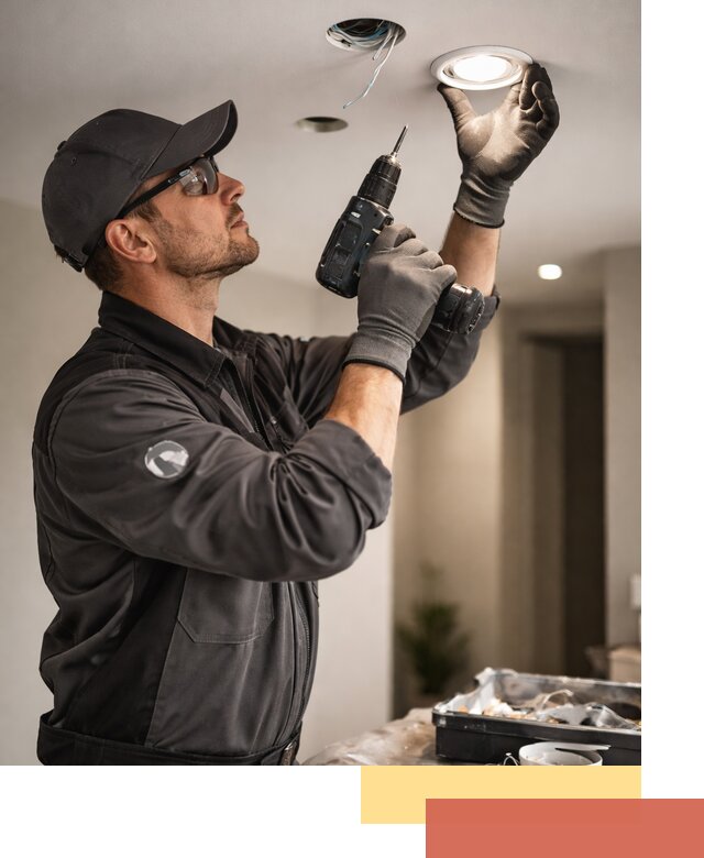 Установка точечных светильников в натяжной потолок в Раменском