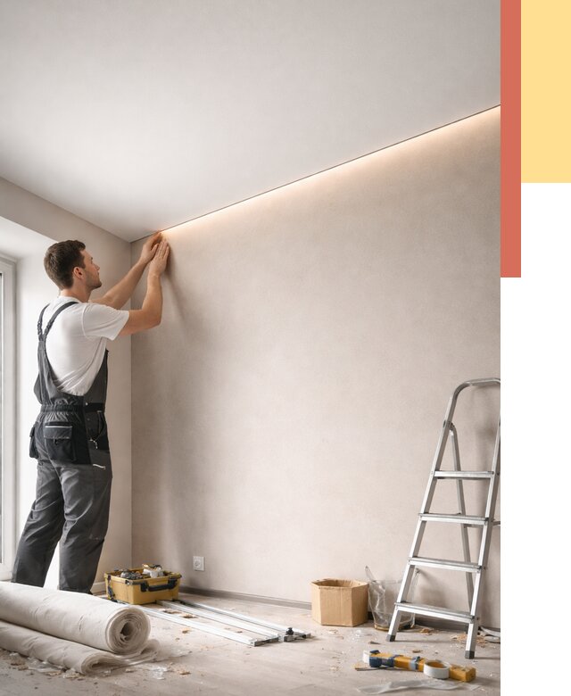 Теневые натяжные потолки в Раменском от 8314 руб. под ключ | ОТДЕЛОЧНИК-Рмн