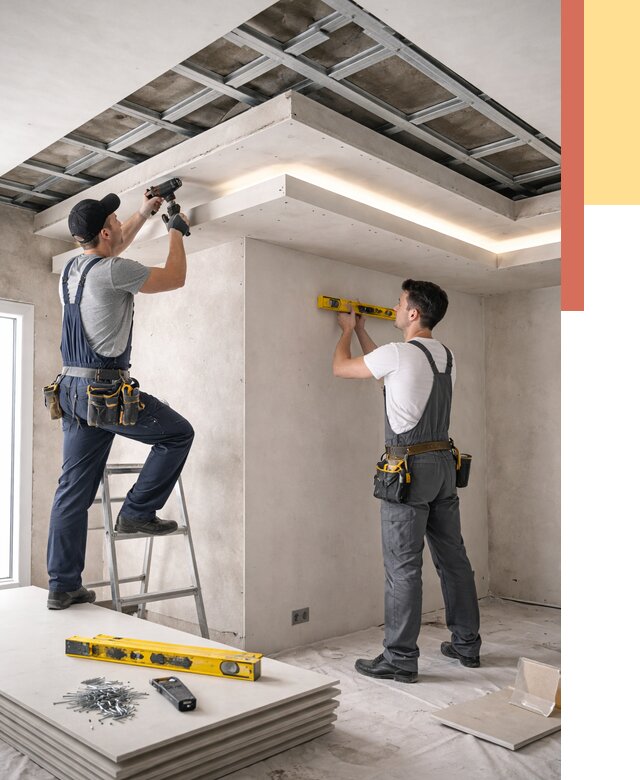 Двухуровневый потолок из гипсокартона в Раменском от 1470 руб. под ключ | ОТДЕЛОЧНИК-Рмн