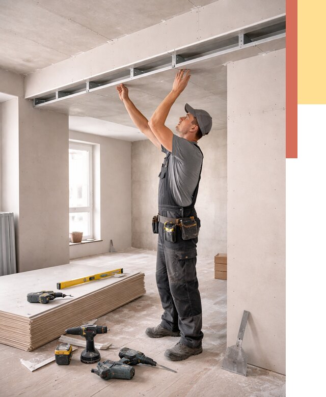 Потолок из гипсокартона с нишей в Раменском от 1267 руб. под ключ | ОТДЕЛОЧНИК-Рмн