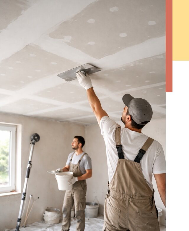 Шпаклевка потолка из гипсокартона в Раменском от 3244 руб./м2 — услуги под ключ | ОТДЕЛОЧНИК-Рмн