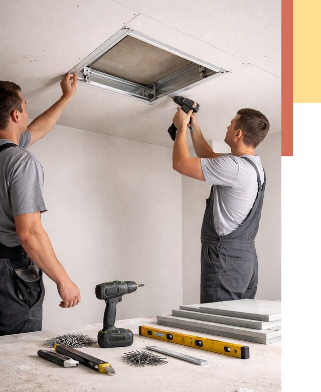 Установка люка в потолок ГКЛ в Раменском от 2535 руб. под ключ | ОТДЕЛОЧНИК-Рмн