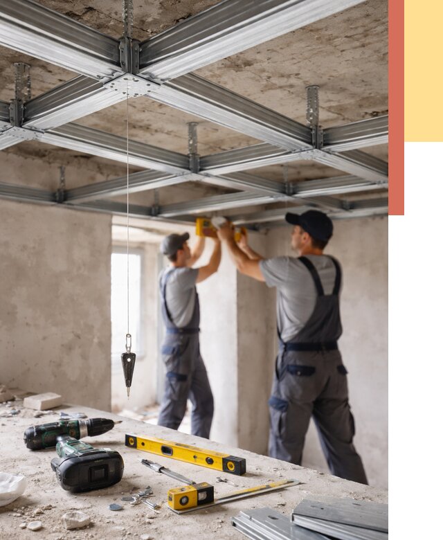 Монтаж каркаса потолка из профиля в Раменском от 4563 руб. — услуги ОТДЕЛОЧНИК-Рмн