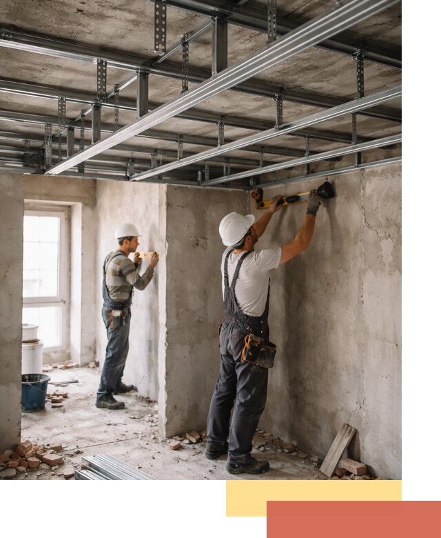 Монтаж каркаса потолка из профильного профиля в Раменском