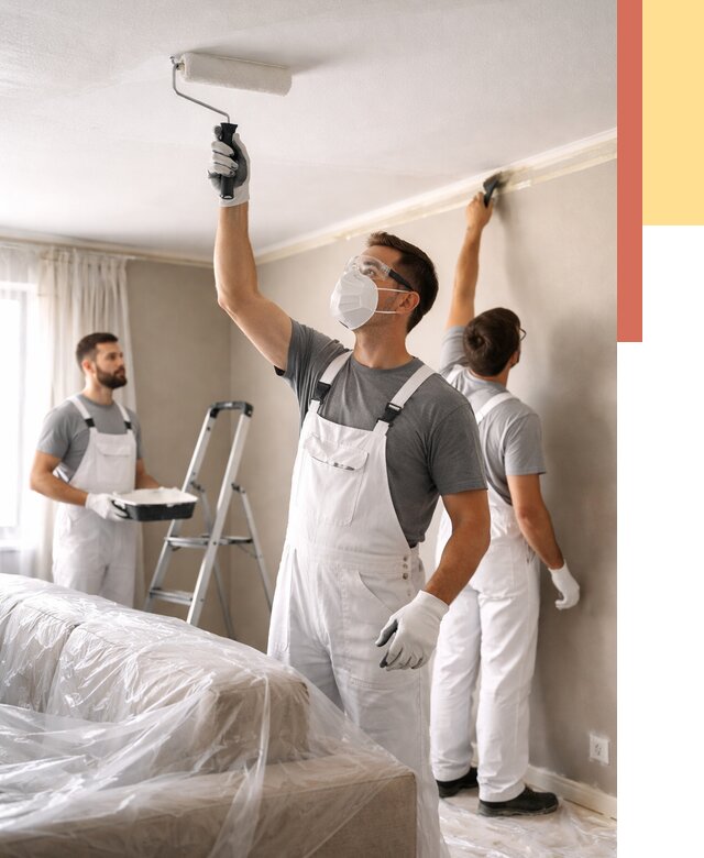 Покраска потолка водоэмельсионной краской в Раменском от 2231 руб/м² — услуги под ключ | ОТДЕЛОЧНИК-Рмн