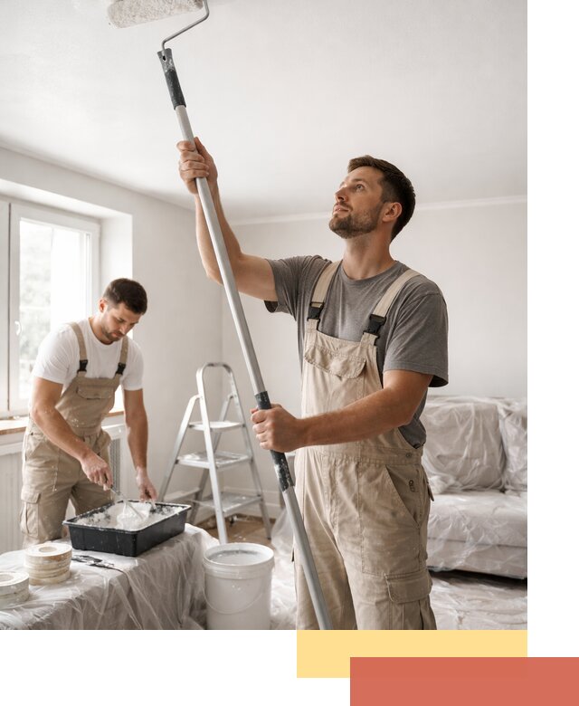 Покраска потолка водоэмульсионной краской в Раменском