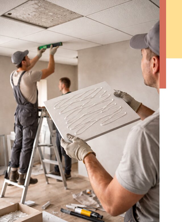 Монтаж потолочной плитки в Раменском от 4563 руб. — быстро и недорого | ОТДЕЛОЧНИК-Рмн