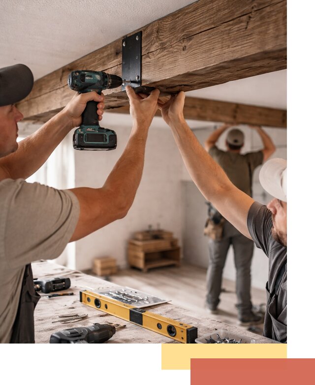 Монтаж декоративных потолочных балок в Раменском