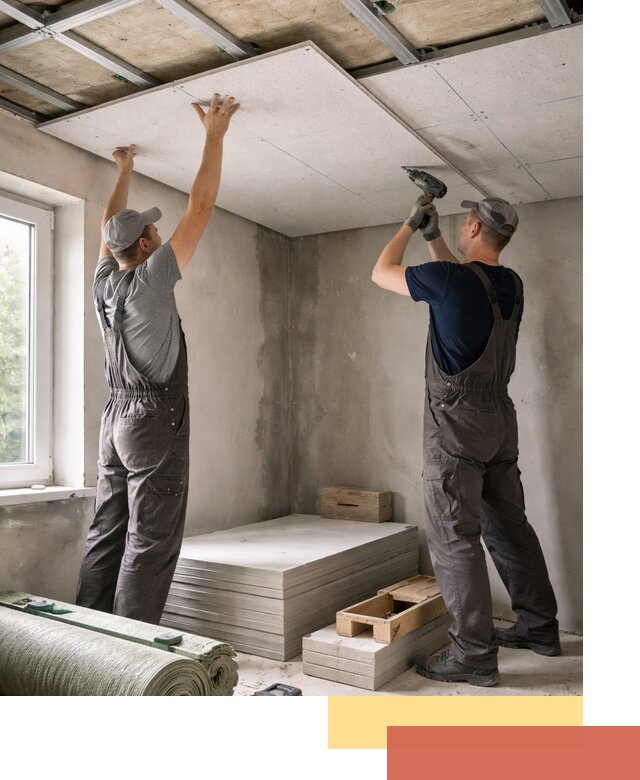 Шумоизоляция потолка панелями ЗИПС в Раменском